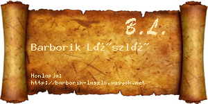 Barborik László névjegykártya