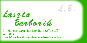 laszlo barborik business card